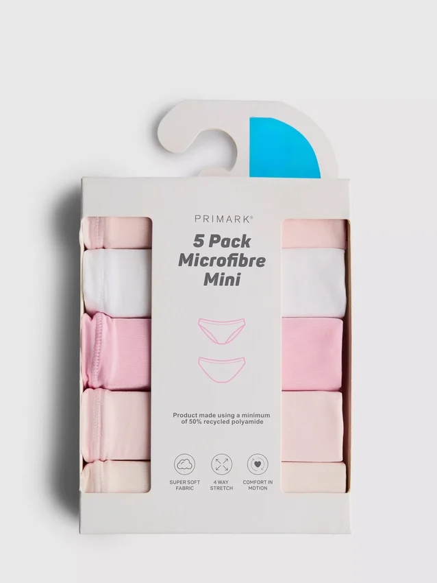 Paquete de 5 mini braguitas de microfibra