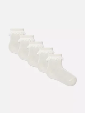 Paquete de 5 pares de calcetines con ribete de volantes