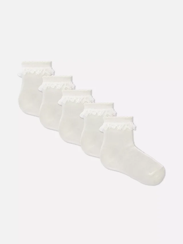 Paquete de 5 pares de calcetines con ribete de volantes