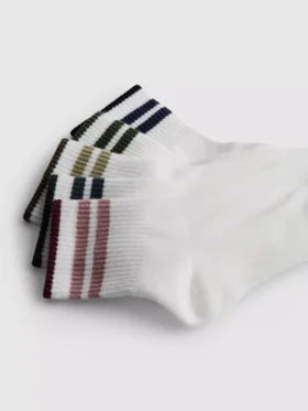 Paquete de 5 pares de calcetines cortos a rayas de colores