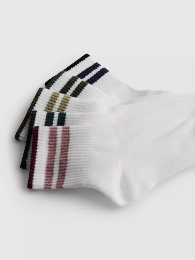 Paquete de 5 pares de calcetines cortos a rayas de colores