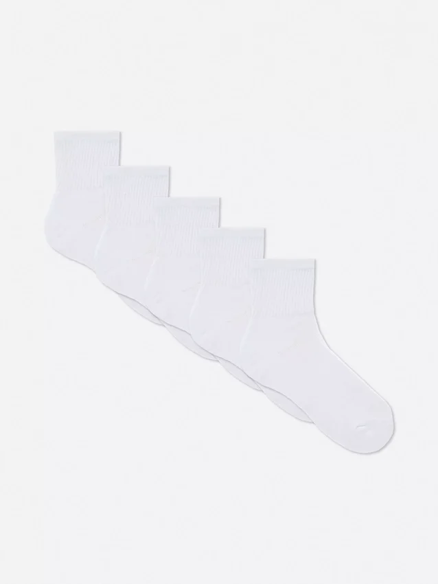 Paquete de 5 pares de calcetines cortos acanalados