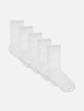 Paquete de 5 pares de calcetines cortos blancos