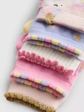 Paquete de 5 pares de calcetines cortos con diseño de unicornio
