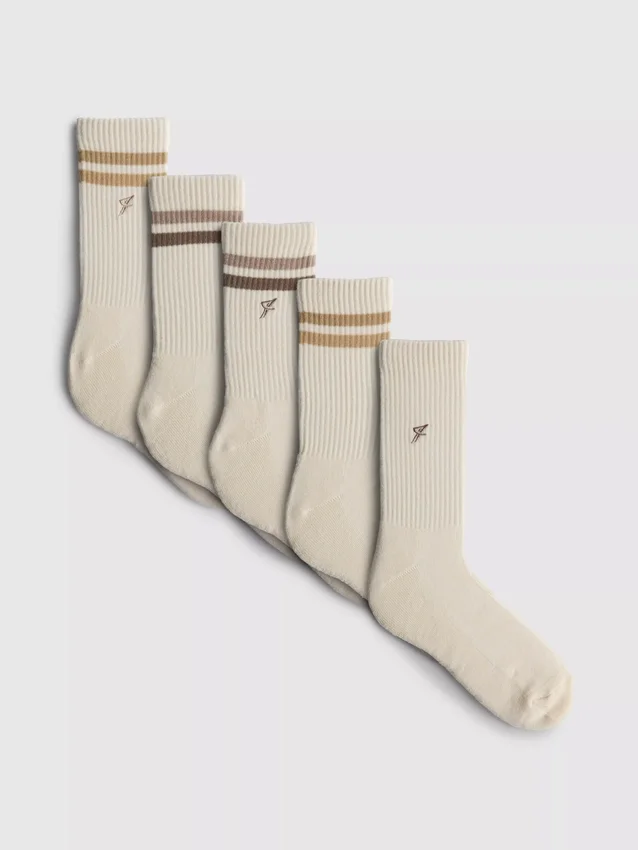 Paquete de 5 pares de calcetines deportivos acanalados
