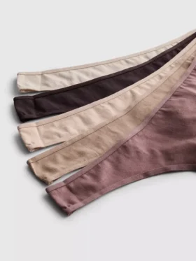 Paquete de 5 tangas de algodón en colores neutros