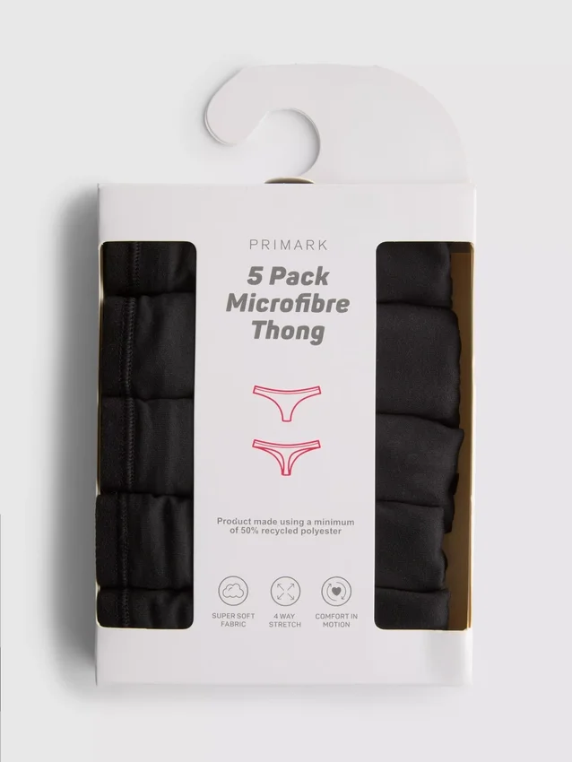 Paquete de 5 tangas de microfibra