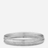 Paquete de 6 brazaletes de metal pulido