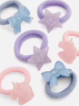 Paquete de 6 ligas para el cabello con dijes
