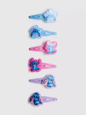 Paquete de 6 pinzas de cabello con broche de Stitch de Disney
