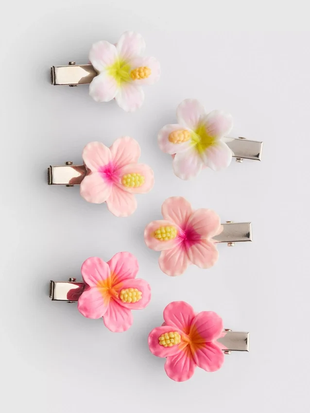 Paquete de 6 pinzas para el cabello con motivos florales