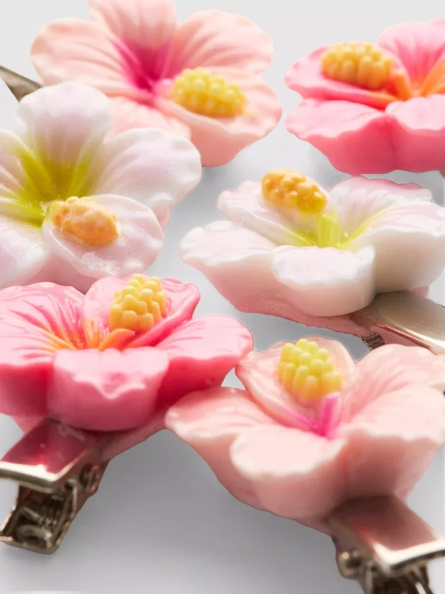 Paquete de 6 pinzas para el cabello con motivos florales