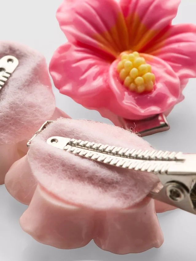 Paquete de 6 pinzas para el cabello con motivos florales