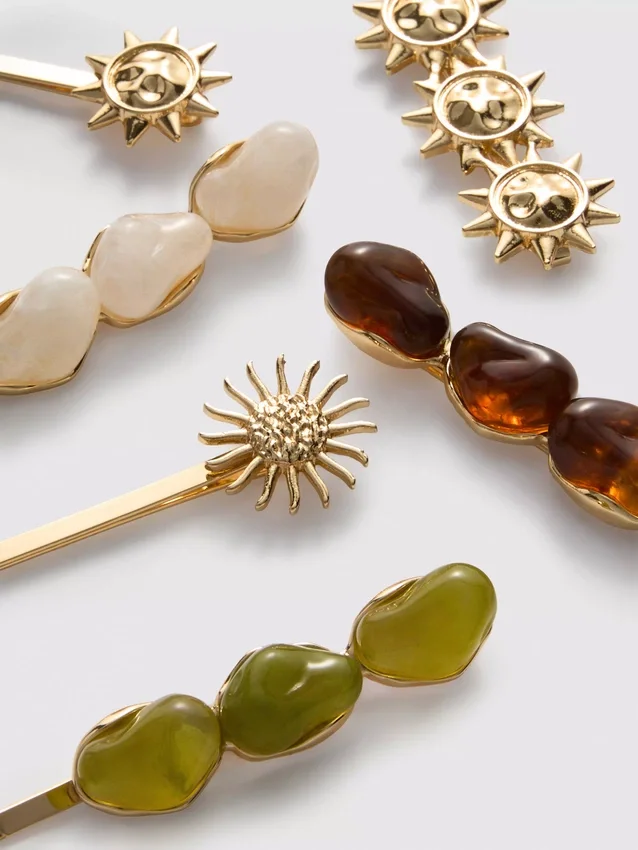 Paquete de 6 pinzas para el cabello de resina «Celestial» de Paula Echevarría