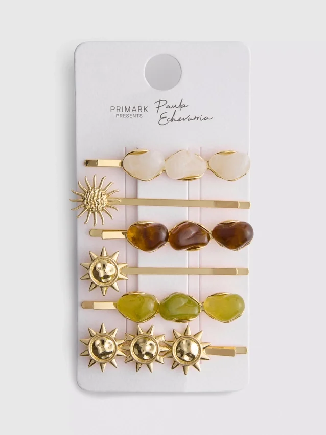 Paquete de 6 pinzas para el cabello de resina «Celestial» de Paula Echevarría