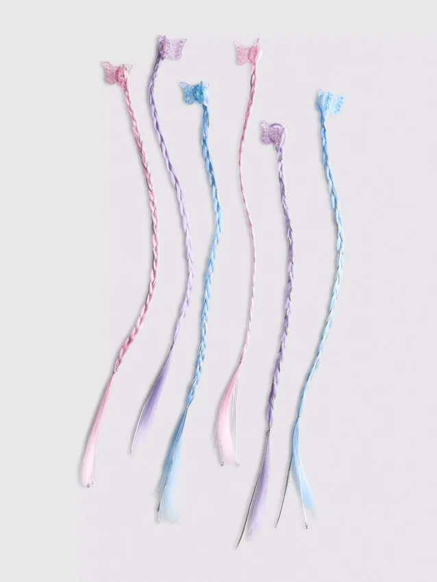 Paquete de 6 pinzas para trenzas con forma de mariposa