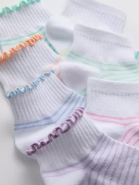 Paquete de 7 calcetines de tobillo con rayas multicolores