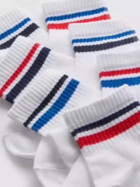 Paquete de 7 pares de calcetines cortos a rayas
