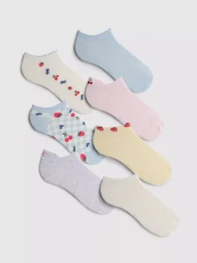 Paquete de 7 pares de calcetines cortos con estampado de frutas