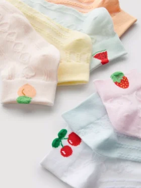 Paquete de 7 pares de calcetines cortos con estampado de frutas