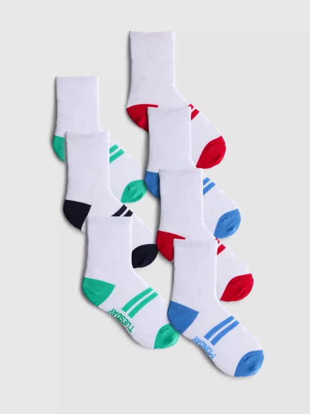 Paquete de 7 pares de calcetines cortos con los días de la semana