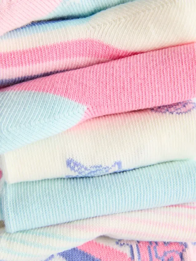Paquete de 7 pares de calcetines cortos con unicornios