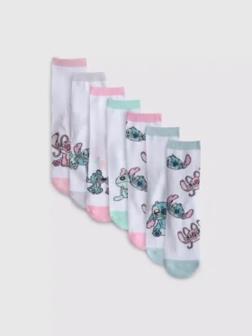 Paquete de 7 pares de calcetines cortos de Disney con el personaje Stitch