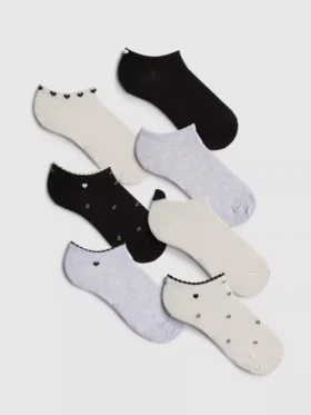 Paquete de 7 pares de calcetines de zapatillas con corazones