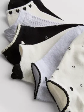 Paquete de 7 pares de calcetines de zapatillas con corazones