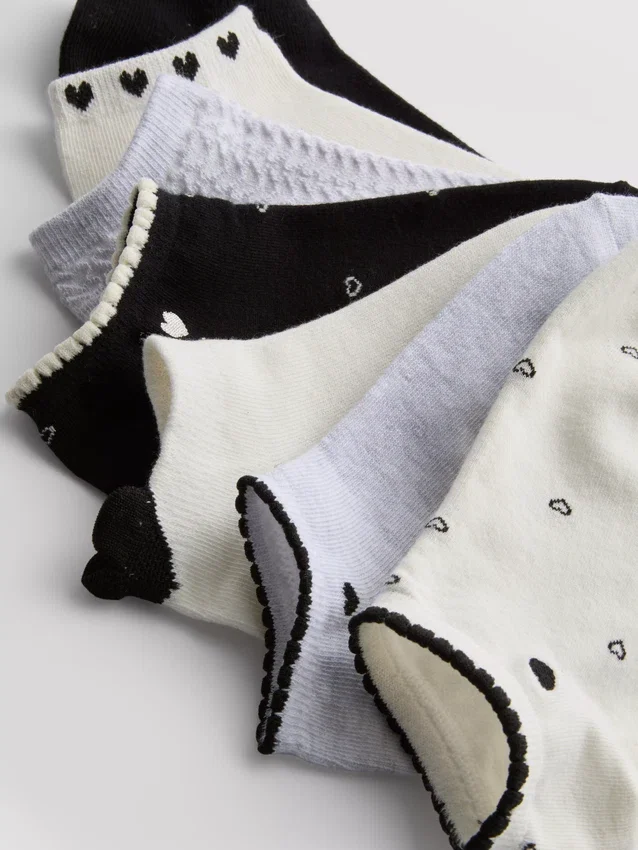 Paquete de 7 pares de calcetines de zapatillas con corazones
