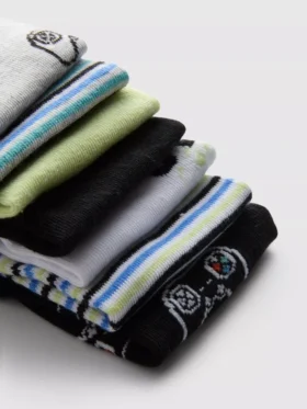 Paquete de 7 pares de calcetines de zapatillas deportivos con diseños de juegos