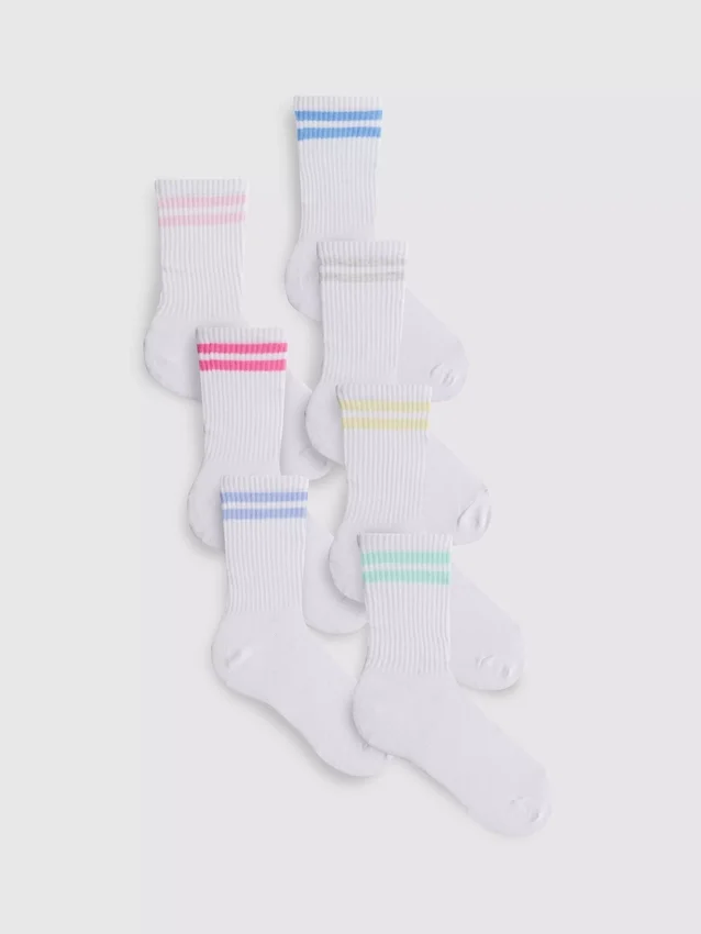 Paquete de 7 pares de calcetines deportivos acanalados