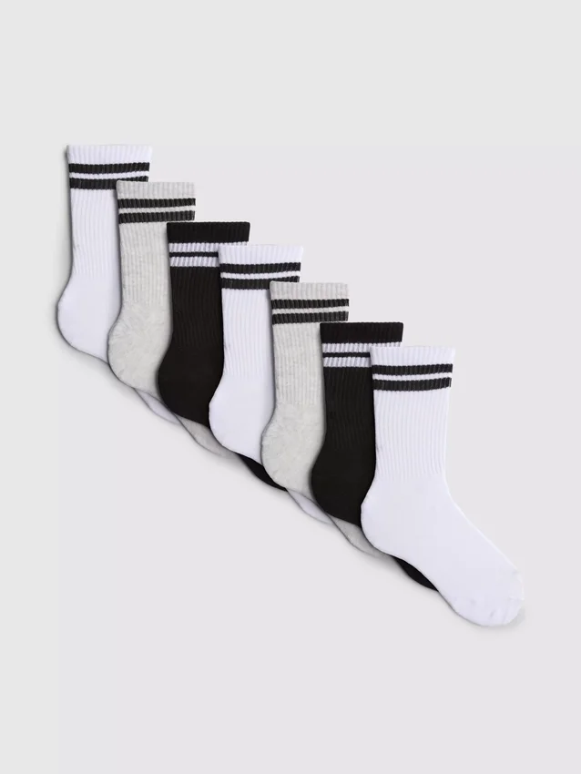 Paquete de 7 pares de calcetines deportivos acanalados