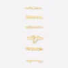 Paquete de 8 anillos con iniciales de strass