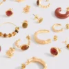 Paquete de 9 pares de aretes de botón y aros