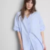 Pijama de algodón a rayas estilo Oxford