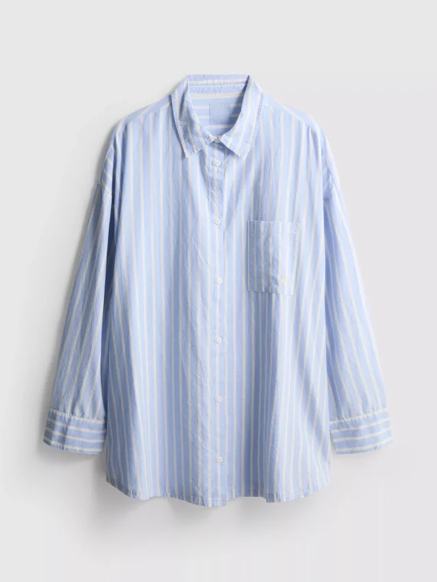 Pijama de algodón a rayas estilo Oxford