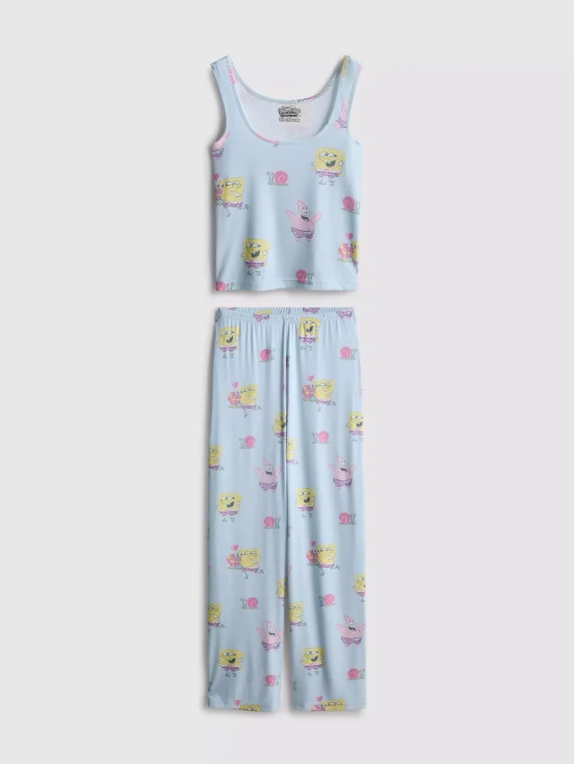 Pijamas con personaje de Bob Esponja de canalé