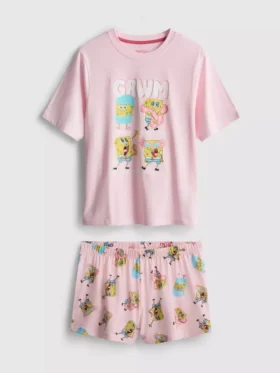 Pijamas cortos con diseño de Bob Esponja
