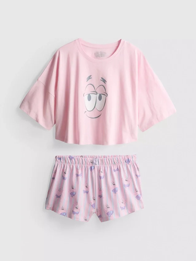 Pijamas cortos con diseño de Bob Esponja