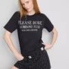 Pijamas cortos con el eslogan «El diablo viste de Prada»