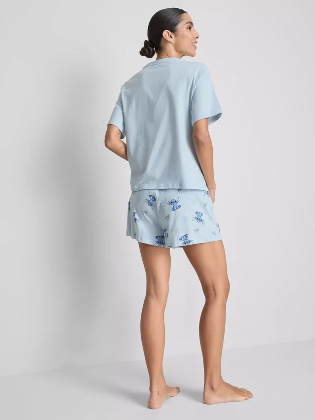 Pijamas cortos de algodón con diseño de Stitch de Disney