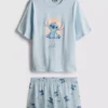 Pijamas cortos de algodón con diseño de Stitch de Disney