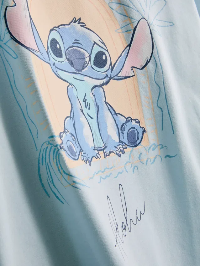 Pijamas cortos de algodón con diseño de Stitch de Disney