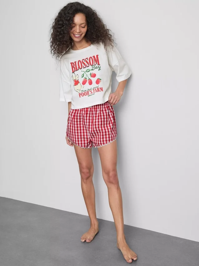 Pijamas cortos de cuadros de Winnie the Pooh de Disney