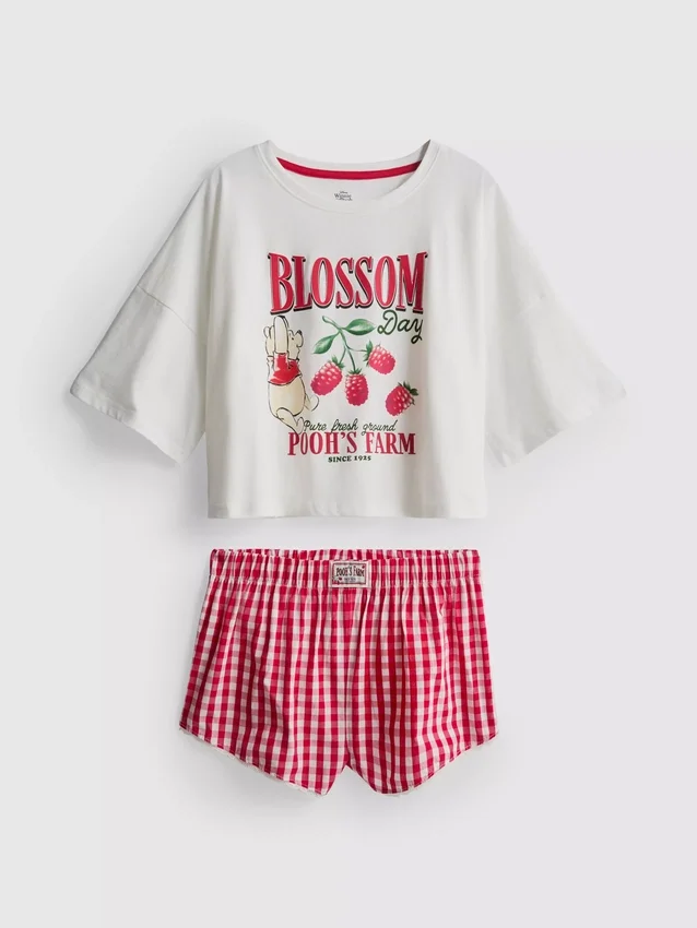 Pijamas cortos de cuadros de Winnie the Pooh de Disney
