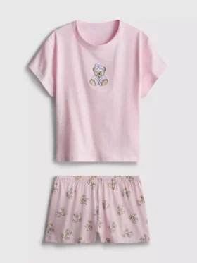 Pijamas cortos estampados con alto contenido de algodón