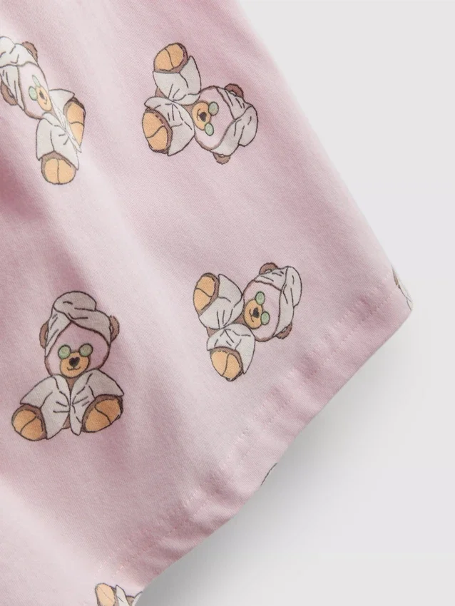 Pijamas cortos estampados con alto contenido de algodón