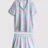 Pijamas cortos estilo boyfriend con estampado de Bob Esponja