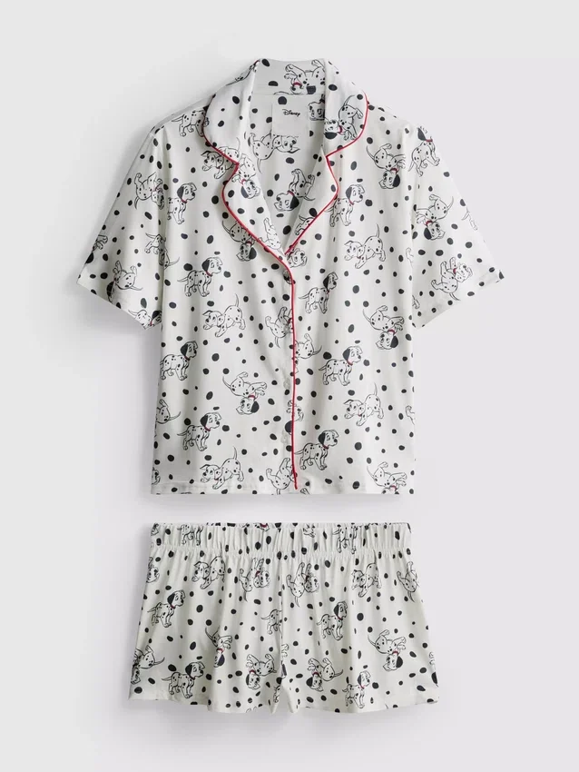 Pijamas cortos estilo boyfriend con estampado de «Los 101 dálmatas» de Disney